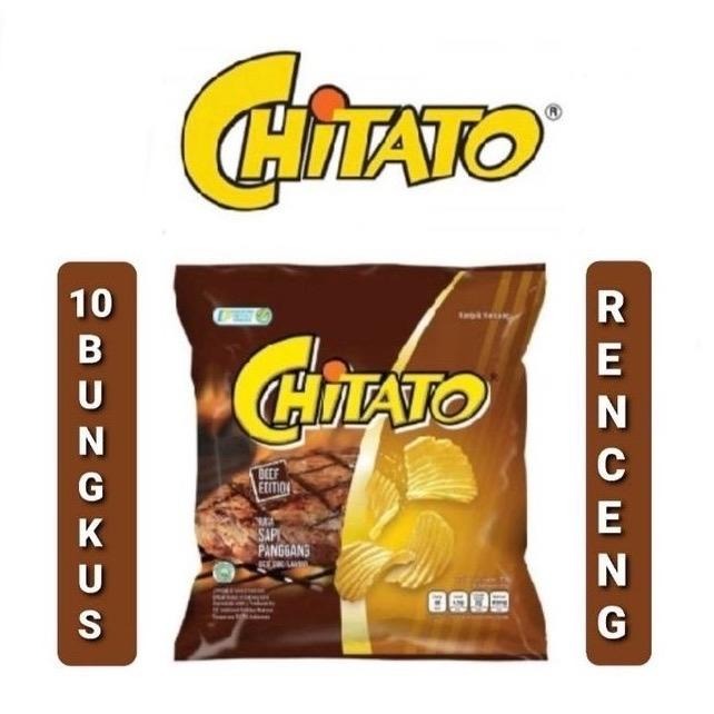 

Chiki Chitato Sapi Panggang Wavy Beef Keripik Kentang 1 Renceng Isi 10 pcs @14gr Snack Grosir