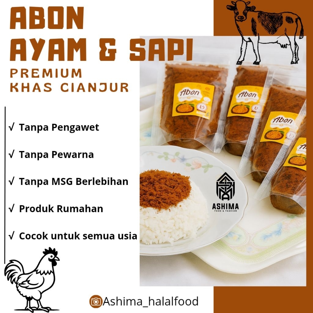 

Abon Ayam NON Pengawet, NON MSG berlebih Si Kecil Lahap – Rasa Manis Gurih, Asli Cianjur