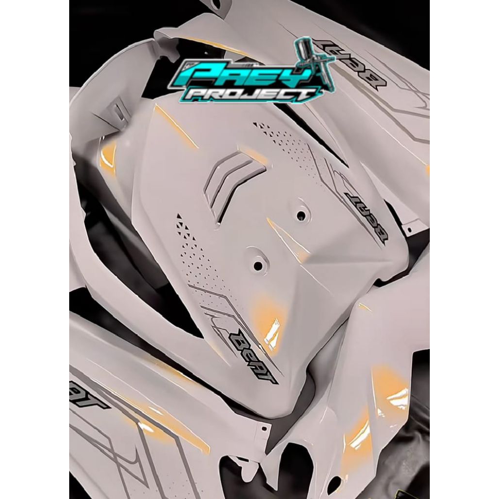 full body halus Honda beat karbu putih lembayung gold. cover body halus Honda beat karbu fullset