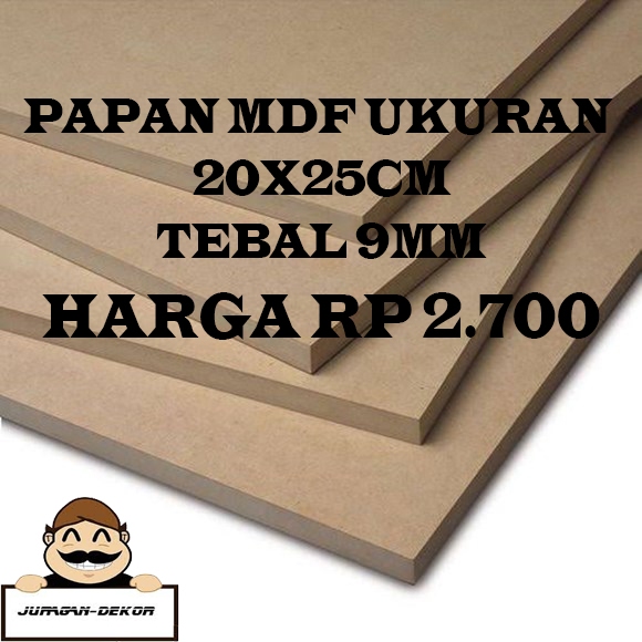 Papan Mdf tebal 9mm ukuran 20X25 cm
