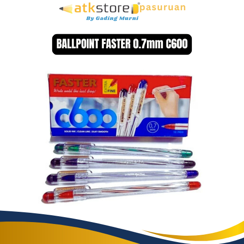

Pulpen Faster C600 Hitam, Biru, Merah / Pena 0.7mm Faster Hitam, Biru, Merah / Ball Pen