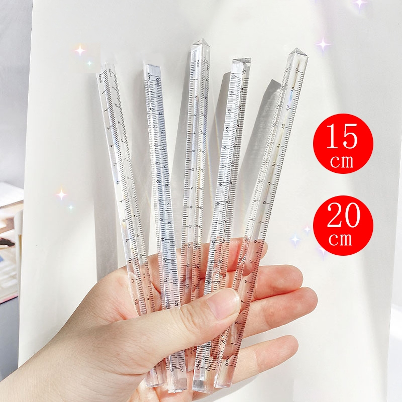 

Penggaris Triangle Transparent 15cm & 20cm Penggaris Kristal Segitiga Triangle Shape Ruler Crystal Measuring Ruler Study