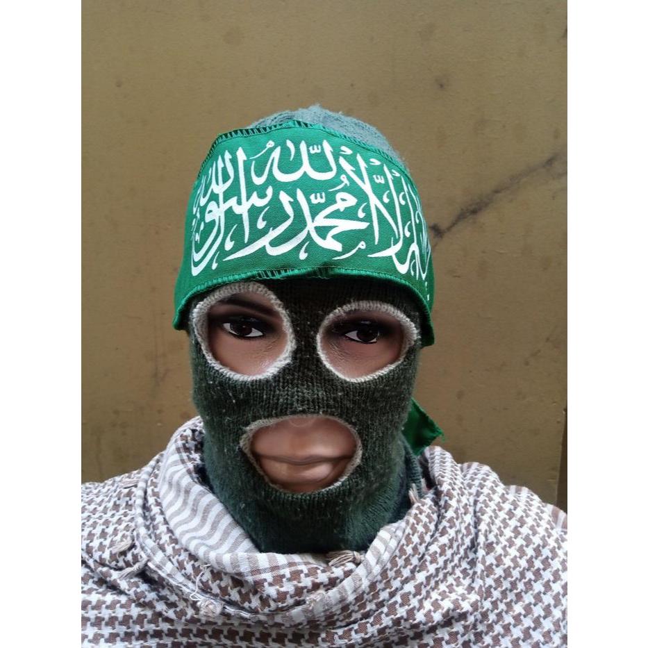 (Tauhid Green) Headband Repro Brigade Izzudin Al-Qassam Palestina & Headband Tauhid Islam