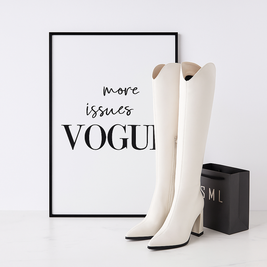 Sepatu Boots Wanita High Heels Panjang Lutut Model Korea Fashionable Elegan Premium Leather Boot B28