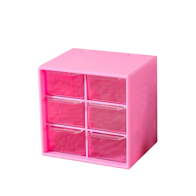 Rak Kotak Laci Mini Drawer 6 Laci Bahan Akrilik Serba Guna