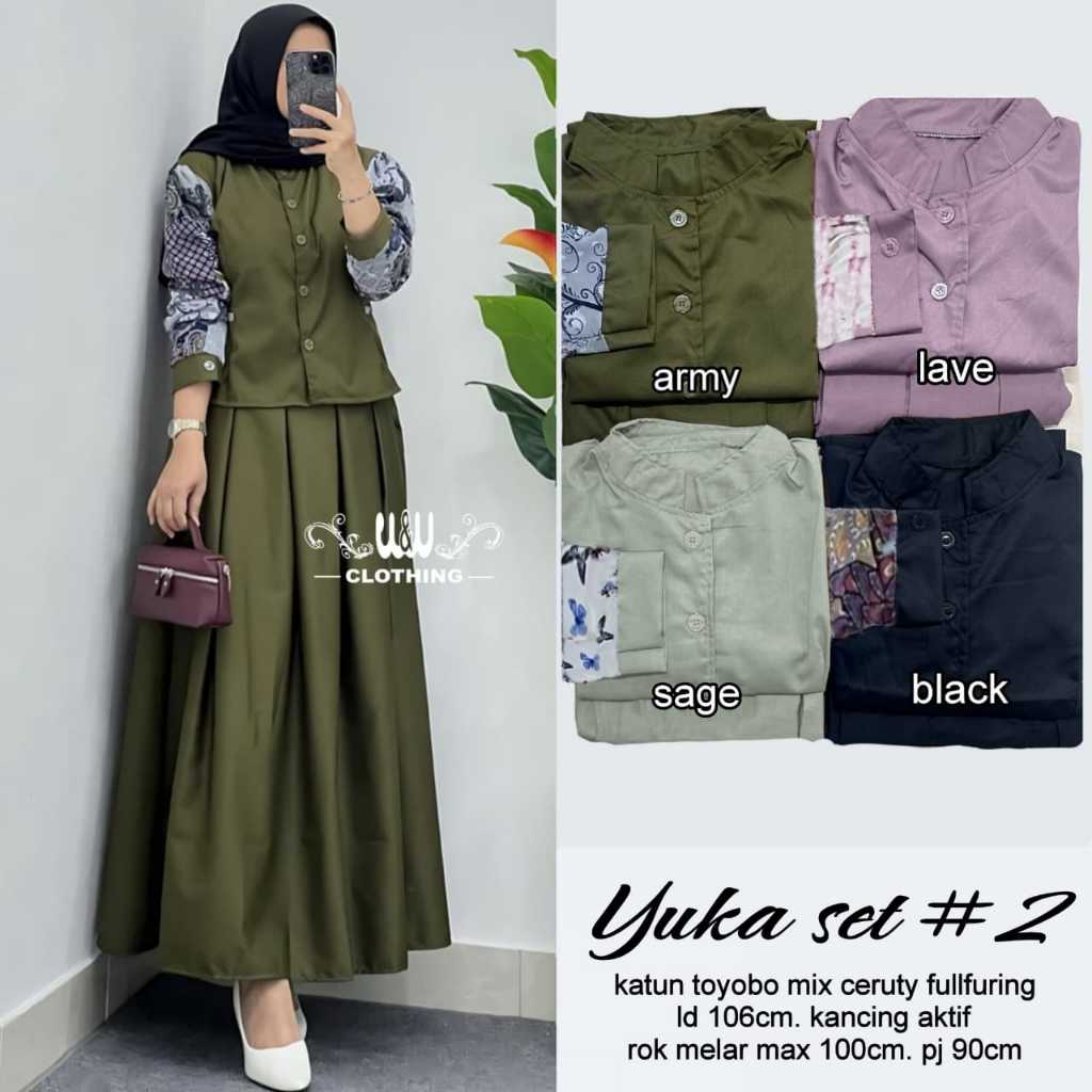 Yuka set #2 pakian setelan wanita dewasa terbaru // bahna katun toyobo ld 106 // busui by ww // satu