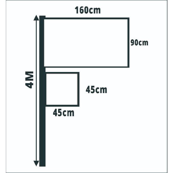 

PLANG 160X90CM+45X45CM I TINGGI TIANG FULL 4M I CUSTOME I FREE DESAIN I MURAH