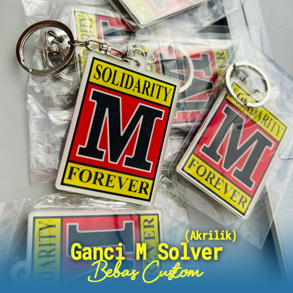 Gantungan Kunci Akrlik Logo M Solver Anak Teknik Mesin, Gantungan Kunci Logo Solidarity M Forever, G