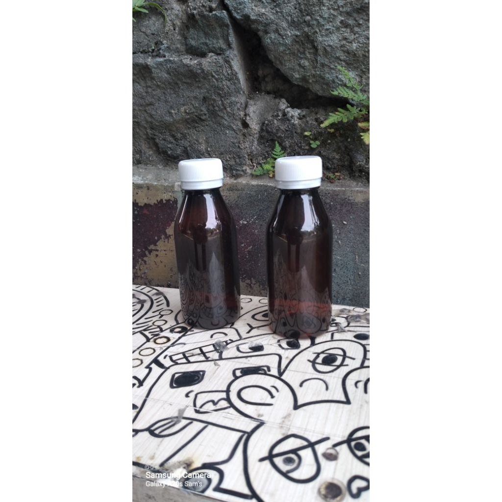 Botol Obat Plastik 100 ml Coklat / Amber