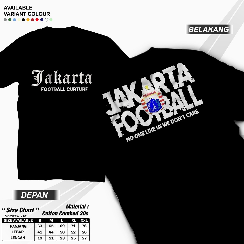 Kaos Persija Jakarta "Jakarta Football Culture" - Kaos Supporter Persija/Jack Mania/Kaos distro pers