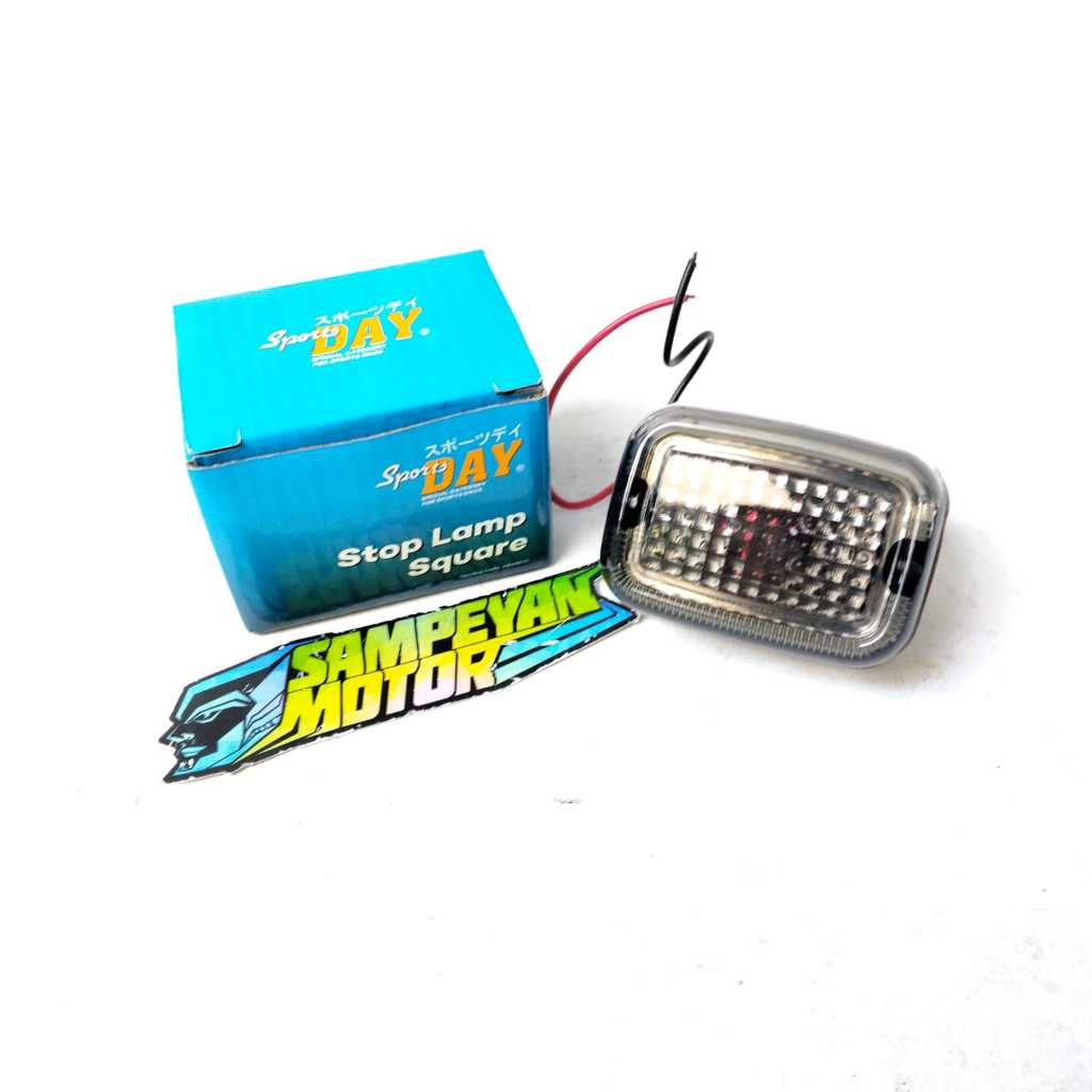 Promo Harga Murah Lampu Stop Stoplamp Dop Variasi Square Day Sedang Kaca Merah Putih Bening & Smoke 