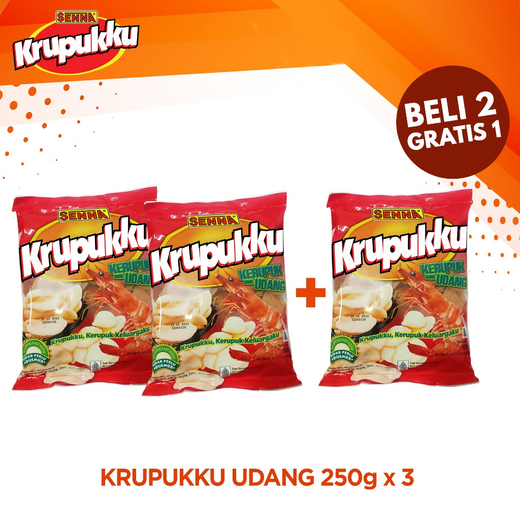 

BELI 2 GRATIS 1 Senna Krupukku Udang 250gr / Kerupuk PAG Shop / Kerupuk Senna Udang / Kerupuk Udang