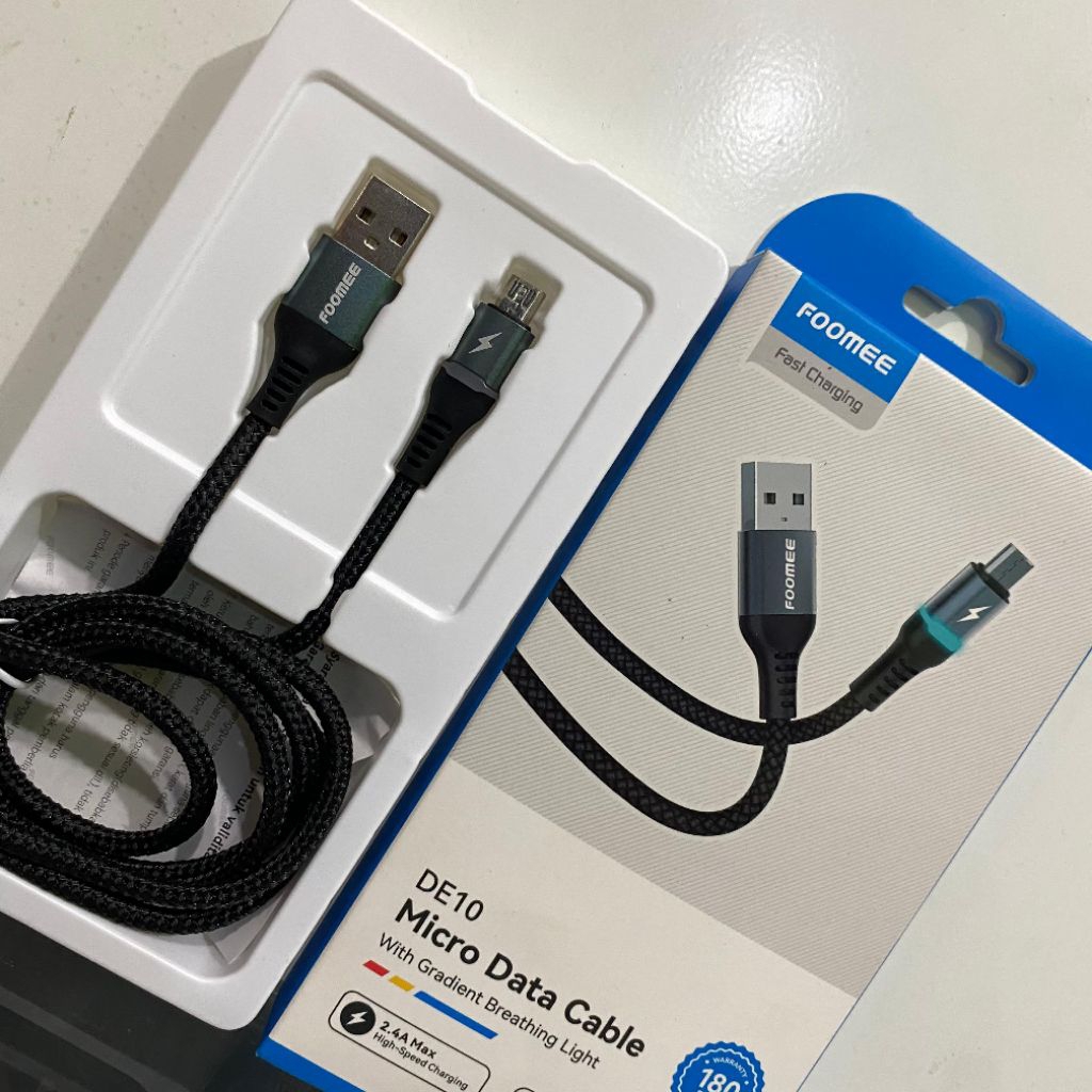 Foomee DE10 Kabel Data Micro 2.4A Fast Charging LED Indicator 1M