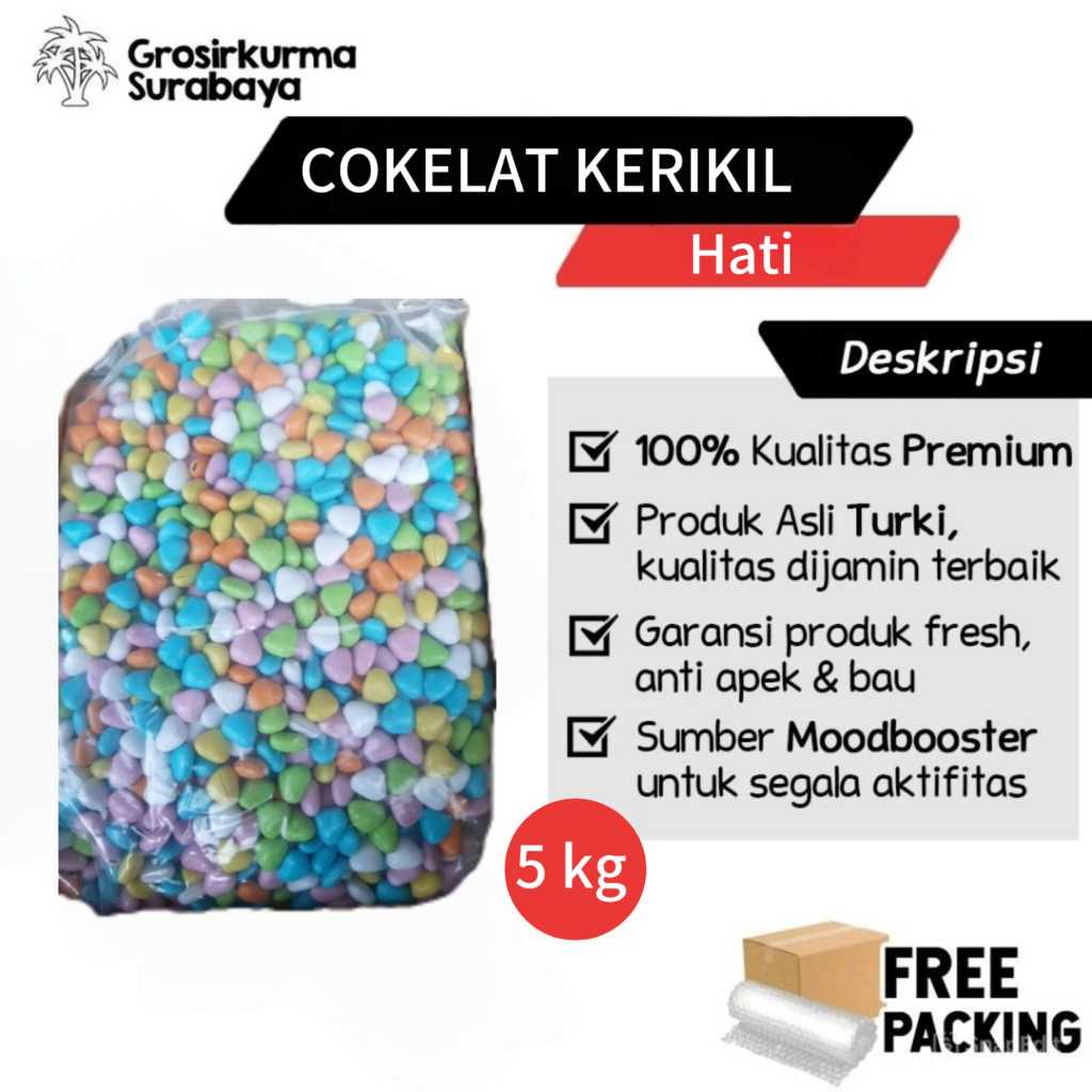 

COKELAT KERIKIL HATI DUS(5KG) Khas Turkey Arab Rasa Istimewa Sebagai Moodboster Segala Aktivitas