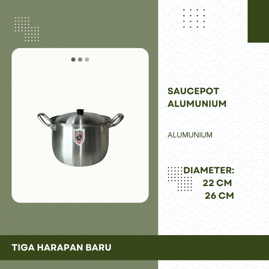 Saucepot Alumunium Panci 22 cm dan 26 cm | Panci Alumunium