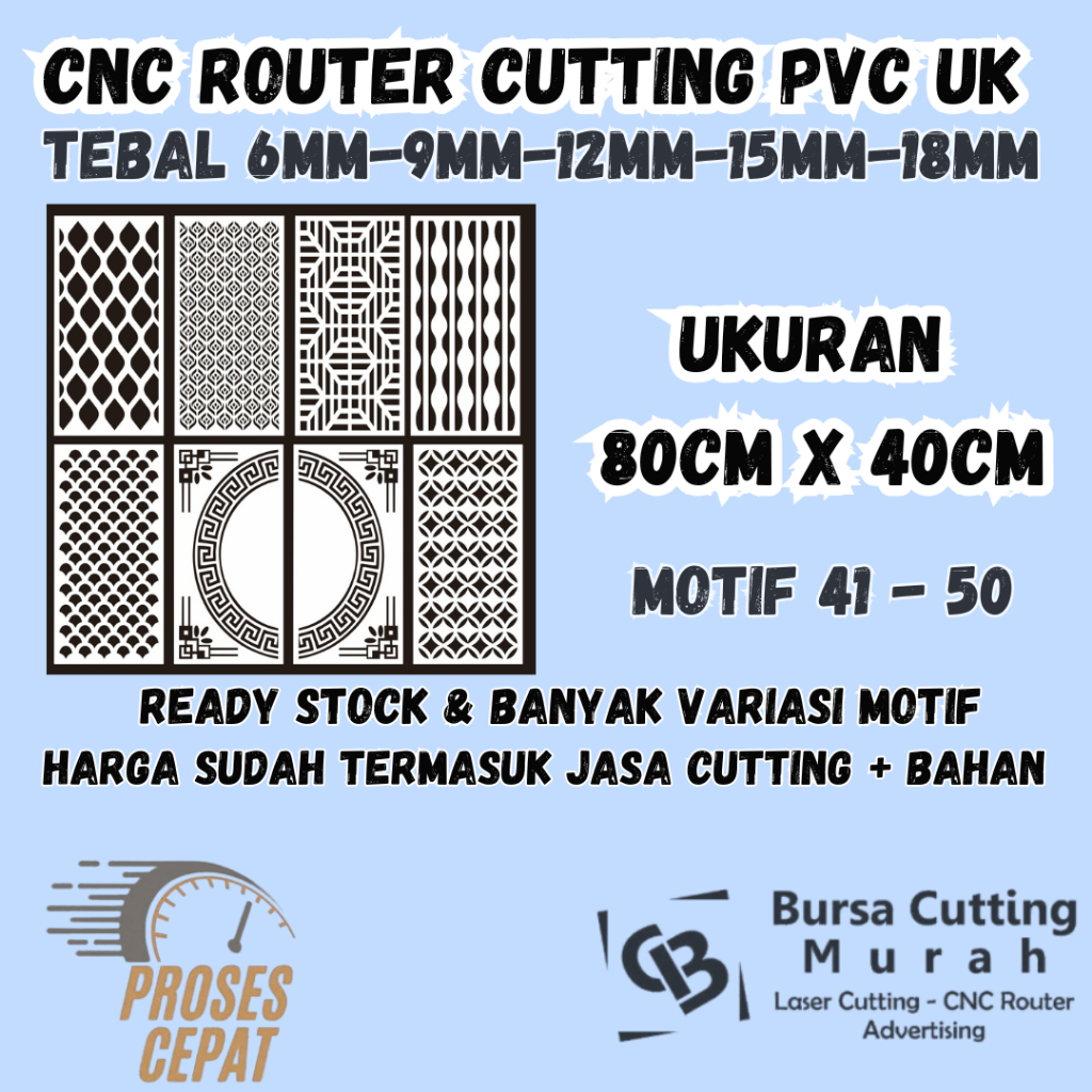 KRAWANGAN PVC BOARD / ORNAMEN PVC FOAM BOARD / PARTISI SEKAT RUANGAN / LASER CUTTING UKURAN 80X40CM