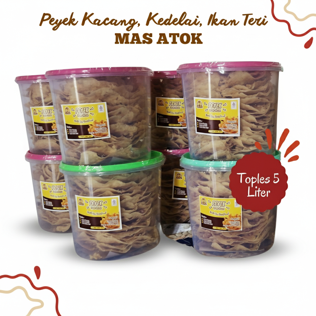

Peyek Kacang Peyek Kacang Kedelai Peyek Ikan Teri Enak Gurih Kemasan Toples 5 Liter