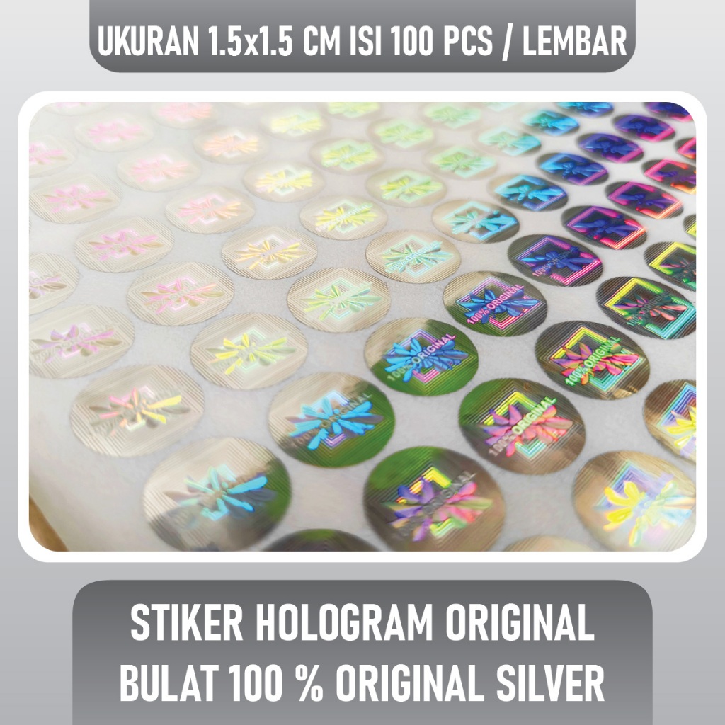 

Stiker Hologram Original BULAT 100 % ORIGINAL _ 1,5x1,5 cm_ SILVER