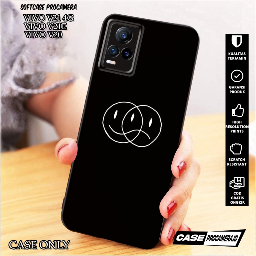 Case VIVO V21 4G / V21E / V20 - Casing VIVO V21 4G / V21E / V20 [ BLCK ] Silikon VIVO V21 4G /V21E /
