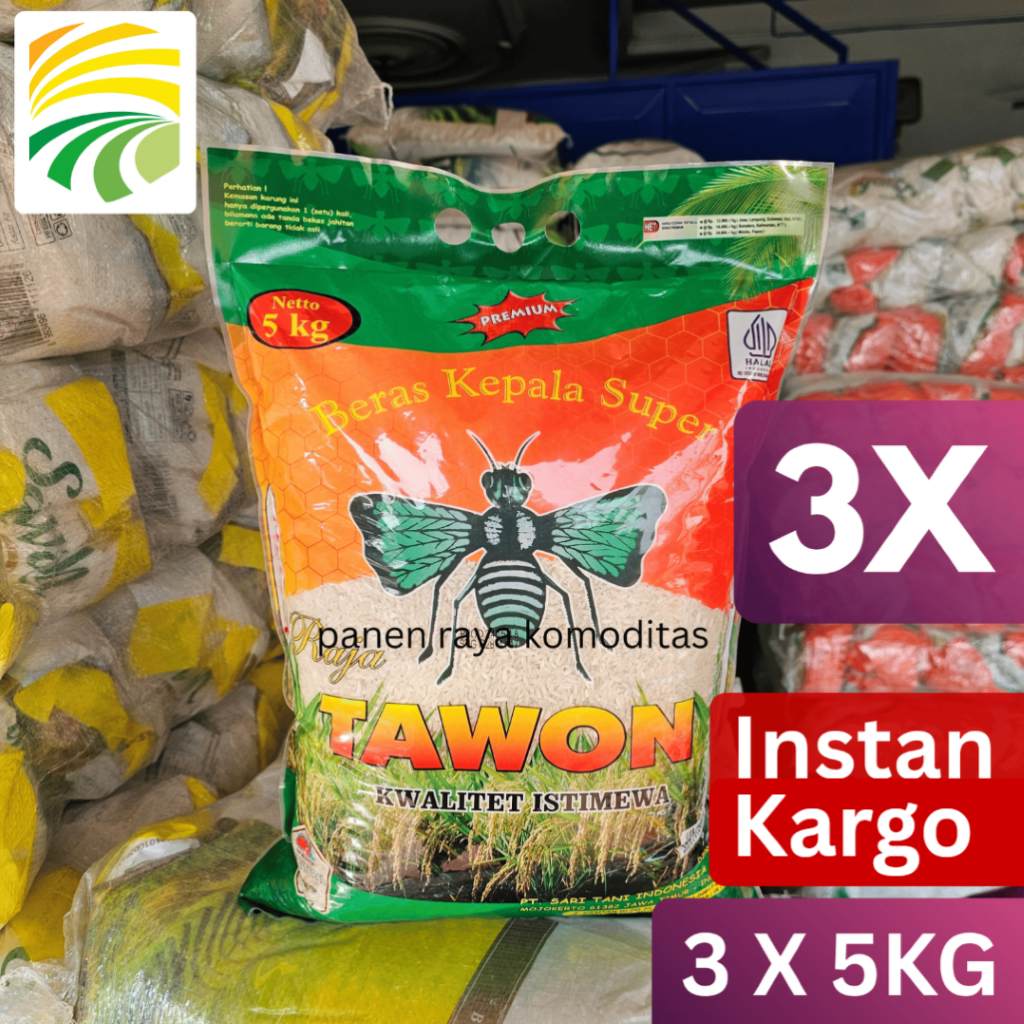 

Beras Premium Raja Tawon Hijau 5 kg x 3 Pcs