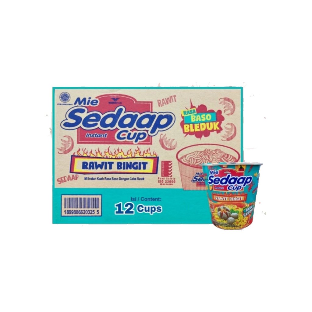 

SEDAAP CUP RAWIT BINGIT BASO BLEDUG 1 DUS 12 PCS