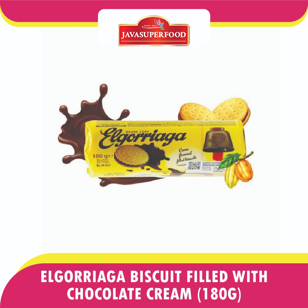 

Elgorriaga biskuit filled with chocolate cream - biskuit rasa krim coklat IMPORT - 180gr