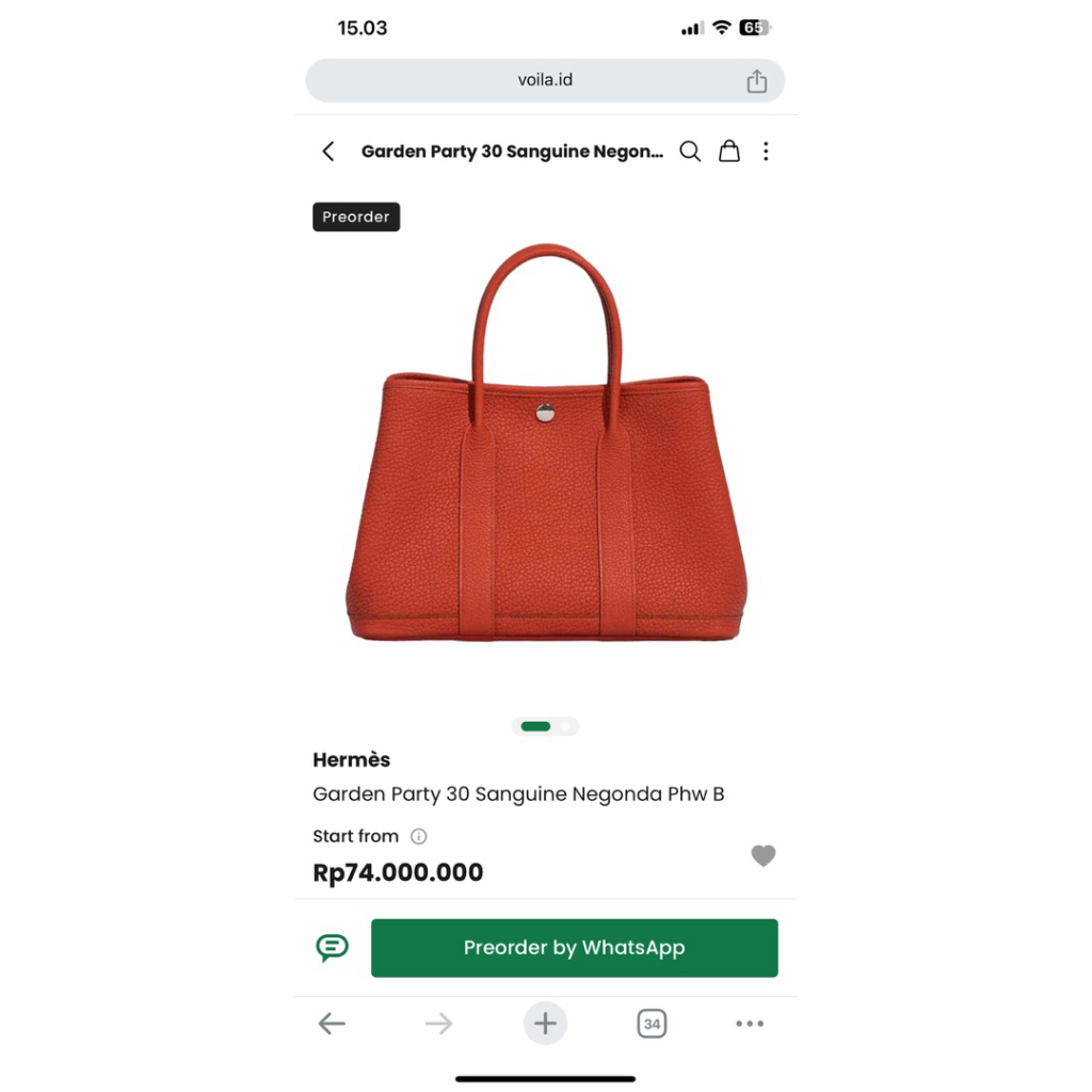 Tas Kremes Garden Party Oray