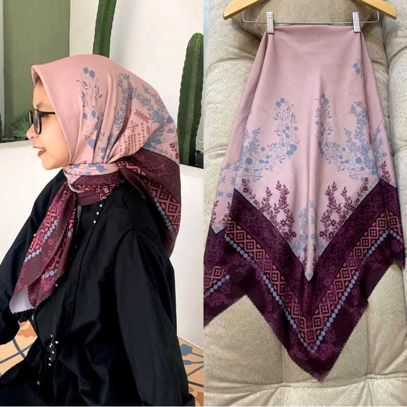 Voal Motif Laser Cut Hijab Segi Empat Voal Hijab Motif Merah Maroon