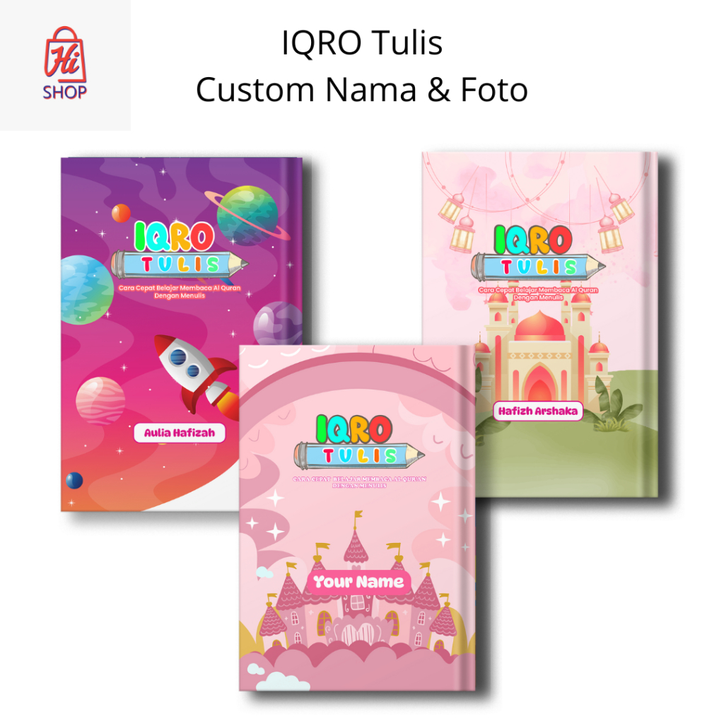 Iqro Tulis Custom Nama Dan Foto Cara Cepat Belajar Membaca Menulis Quran Untuk Anak