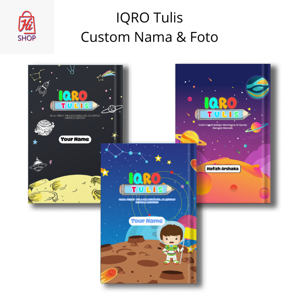 Buku Iqro Tulis Custom Nama Dan Foto Metode Follow The Line Belajar Menulis Quran Untuk Anak
