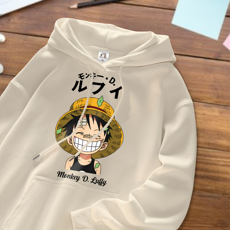 Hoodie Lengan Panjang Anime One Piece | One Piece Luffy | Oversize Unisex | 100% Cotton