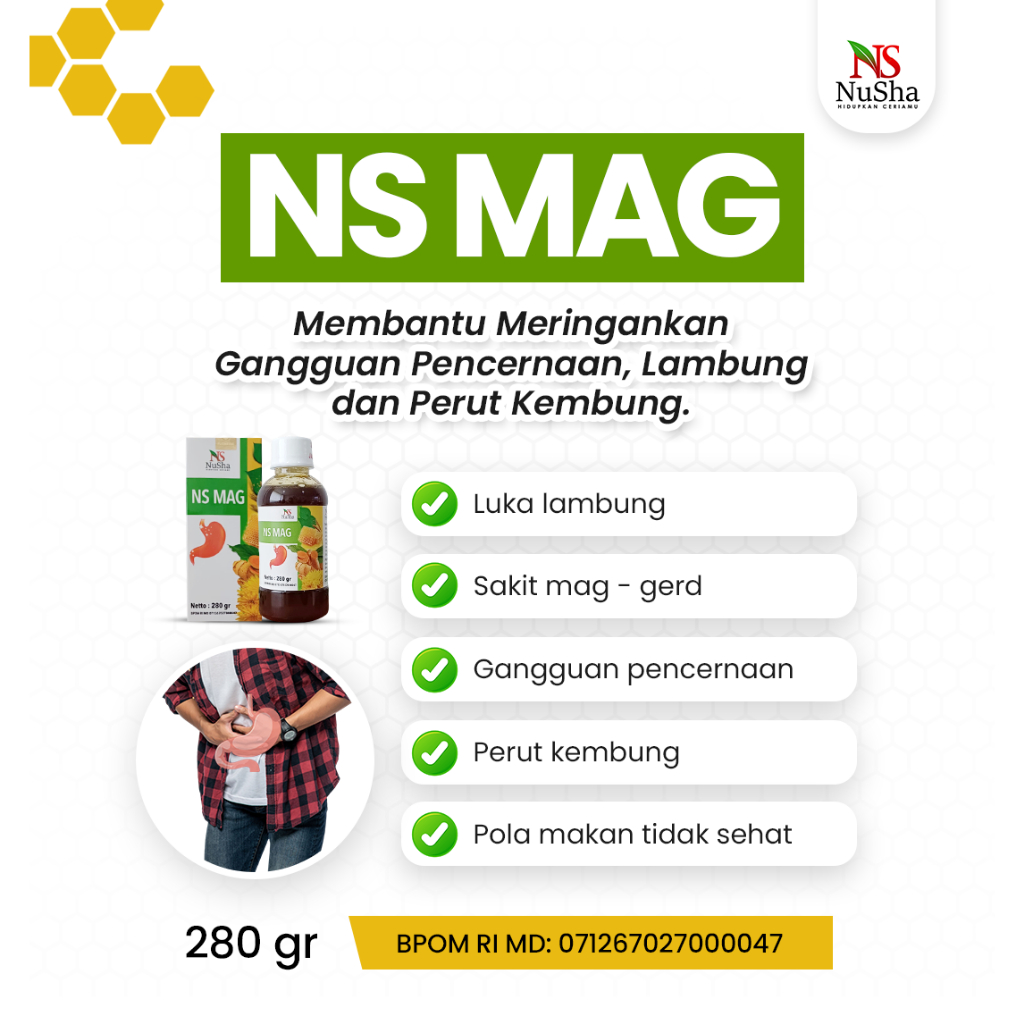 2 Botol Madu Lambung NS Mag, Obat Herbal Asam Lambung