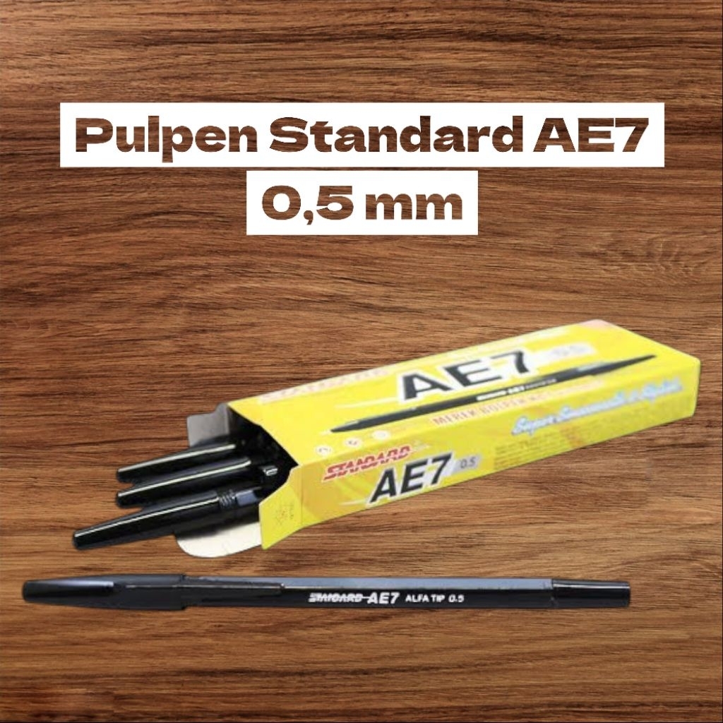 

Pulpen Standard AE7 0,5 mm Hitam per Pack Isi 12 Pcs