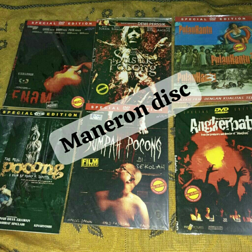 obral dvd horoi indonesia bebas pilih judul, dvd enam, dvd susuk pocong, dvd pulau hantu, vcd the re