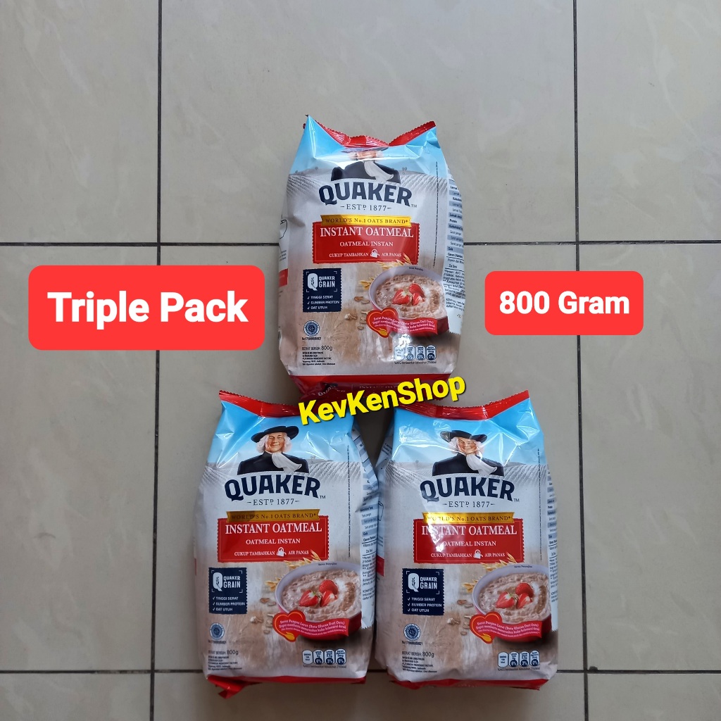 

Quaker Oat Instant Oatmeal Sereal 800gram Merah 800 gram TRIPLE PACK ( 3 BUNGKUS )