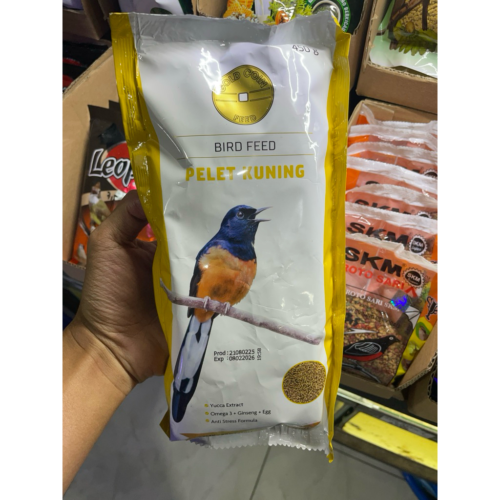Goldcoin pelet kuning bird feed 450gram