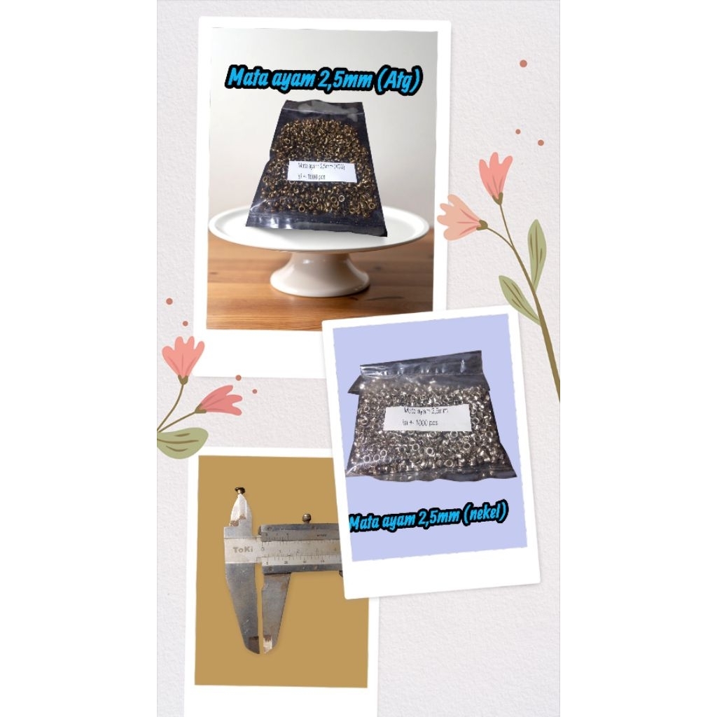 Mata ayam eyelet 2,5mm Nekel,Atg