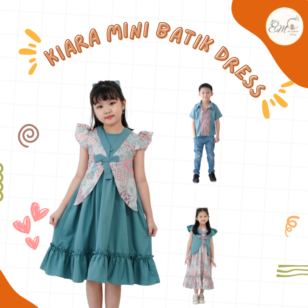 ELLIE CLOTHING - Kiara mini batik dress | baju batik anak perempuan | dress batik anak perempuan | d
