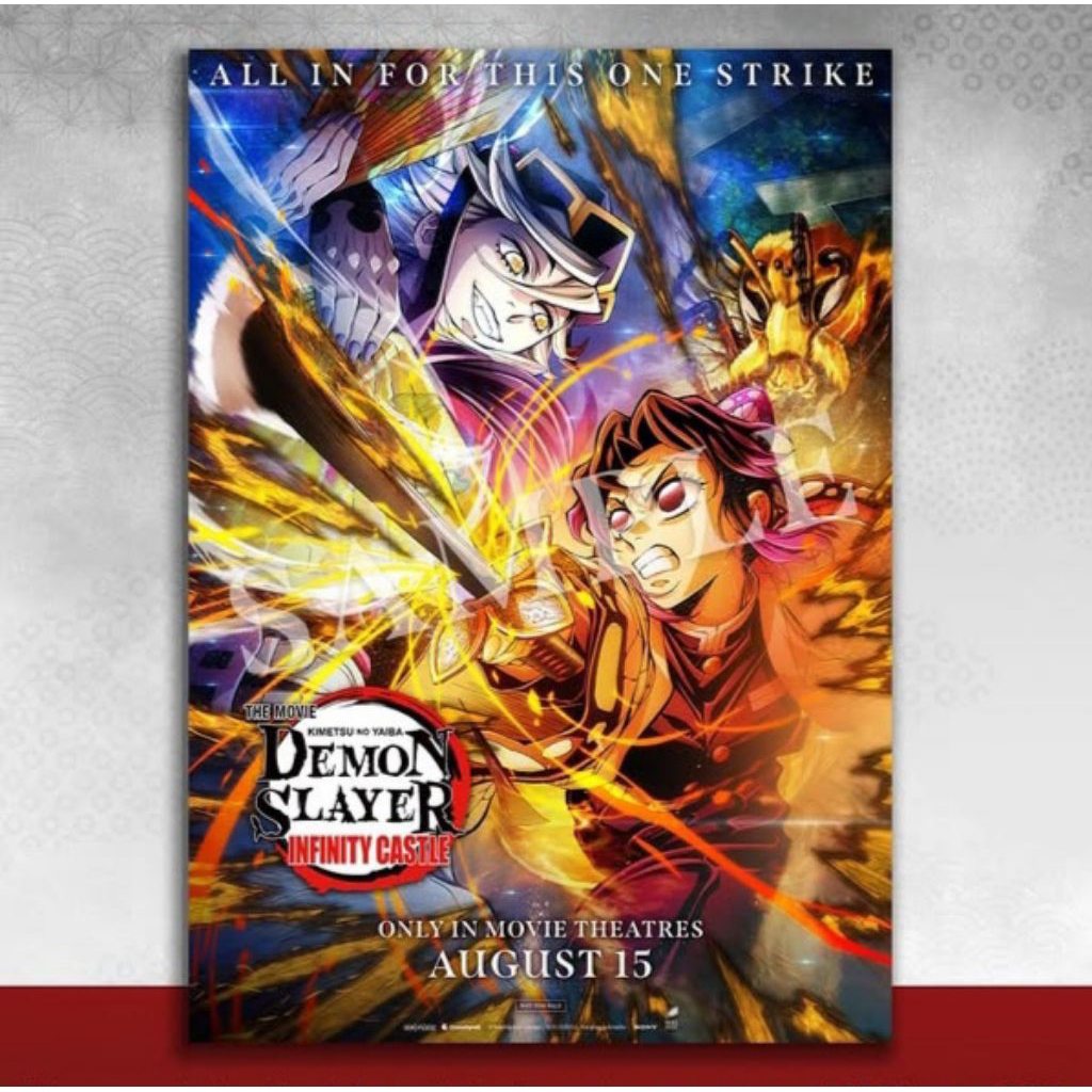 DEMON SLAYER X CINEPOLIS KIMETSU NO YAIBA COLLECTIBLE POSTER A5 LIMITED EDITION CUP KEYCHAIN GANTUNG