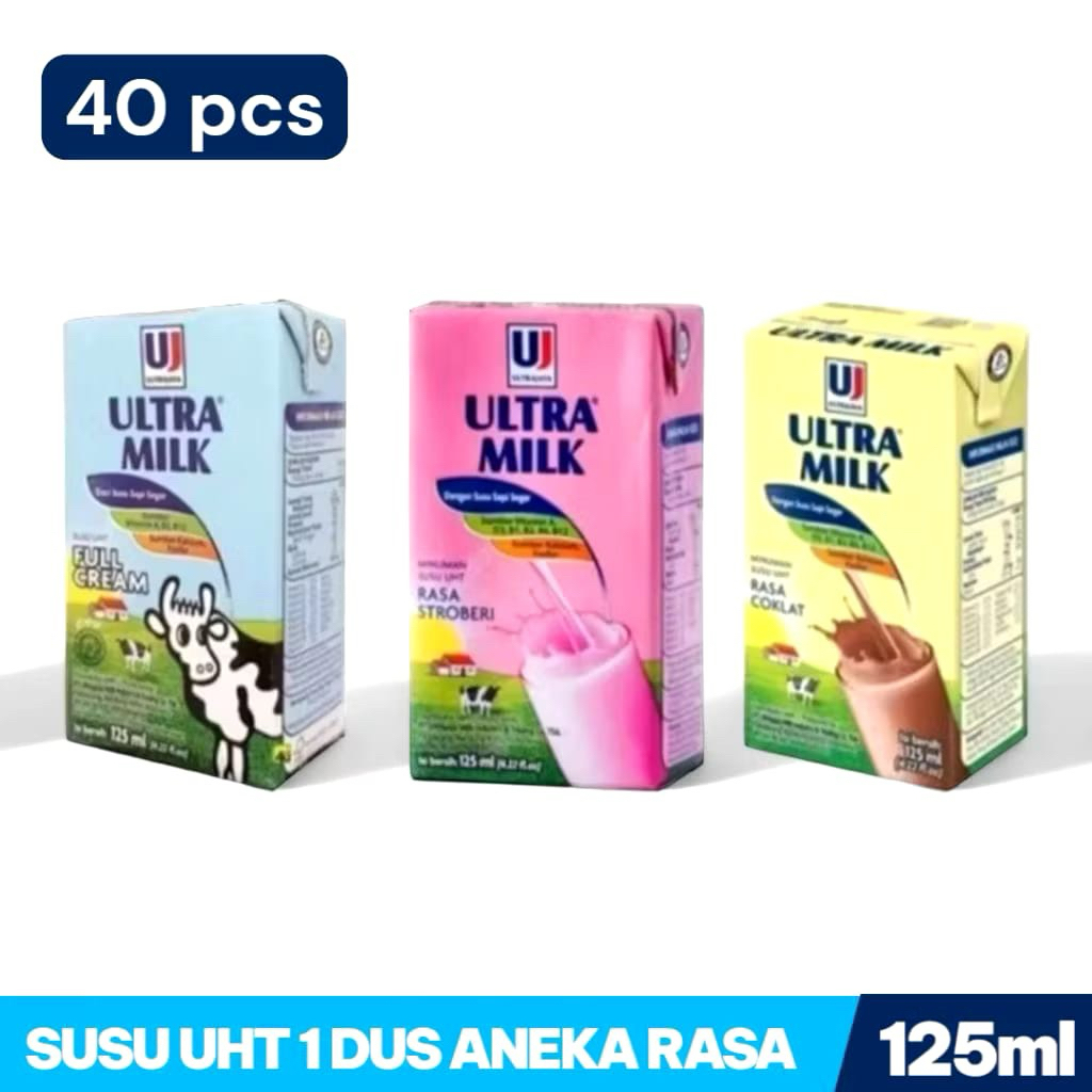

Susu Ultra milk Susu UHT 125 ml 1Dus isi 40 pcs