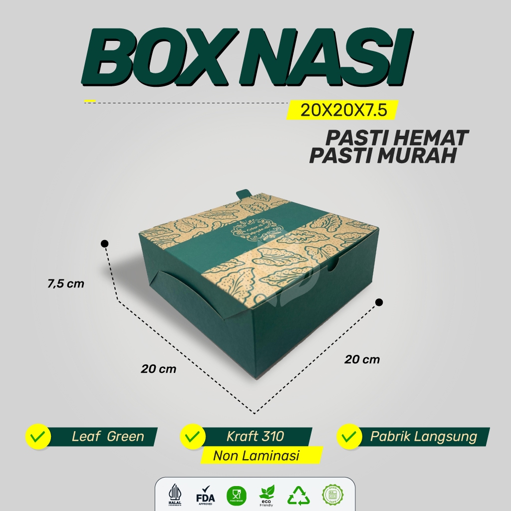 Dus Nasi Kotak 20x20 | Box Nasi 20x20 | Dus Catering Nasi | B5K3G
