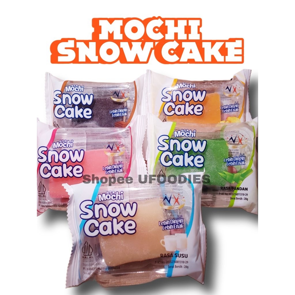 

MOCHI SNOW CAKE Aneka Rasa (Pandan, Coklat, Stroberi, Mangga, Susu) – Halal, Lembut & Nikmat