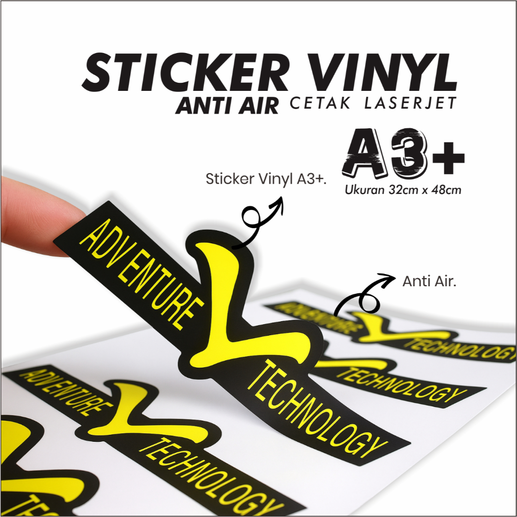 

Stiker Logo Label Makanan Minuman Bahan Sticker Vinyl White/Transparant ANTI AIR