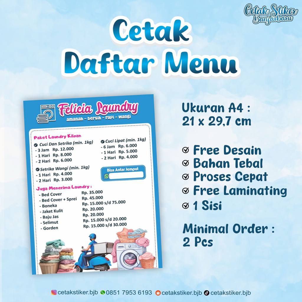 

DAFTAR MENU A4 SEHARI JADI - FREE LAMINATING