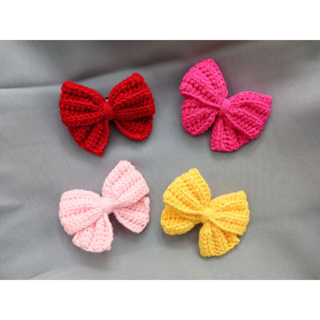 Jepit Rambut Anak Rajut Crochet Pita Handmade
