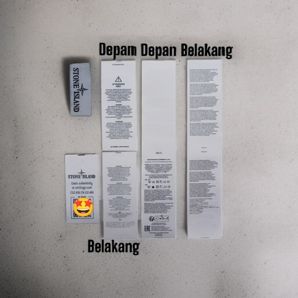 

tag label SI Stun island fullset barcode tembus Autentik