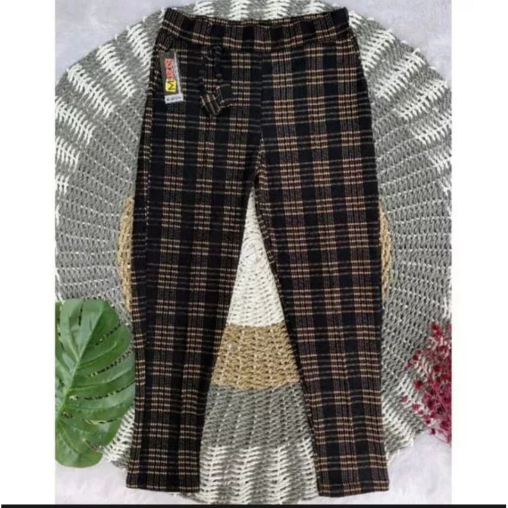 CELANA LUNA BAGGY PANTS KOTAK KOTAK SCUBA PREMIUM