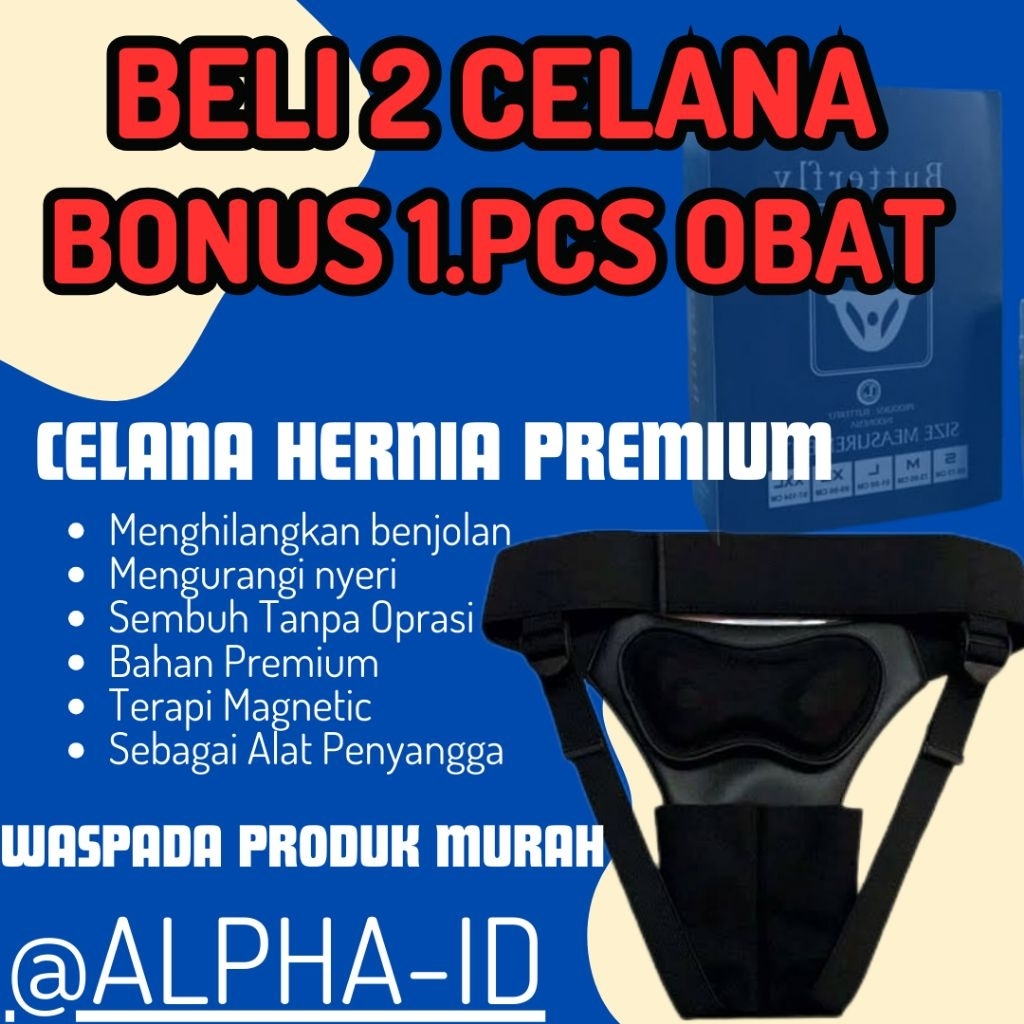 CELANA HERNIA BUTTERFLY ORIGINAL - CELANA HERNIA PRIA ASLI - SABUK HERNIA - ALAT TERAPI HERNIA