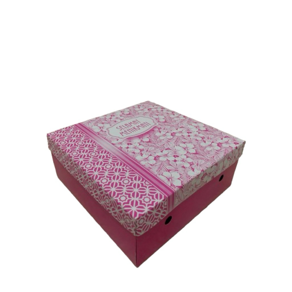 Dus Nasi / Dus Kue uk 18x18x7 | Kardus Nasi/Kue | Kardus Motif |