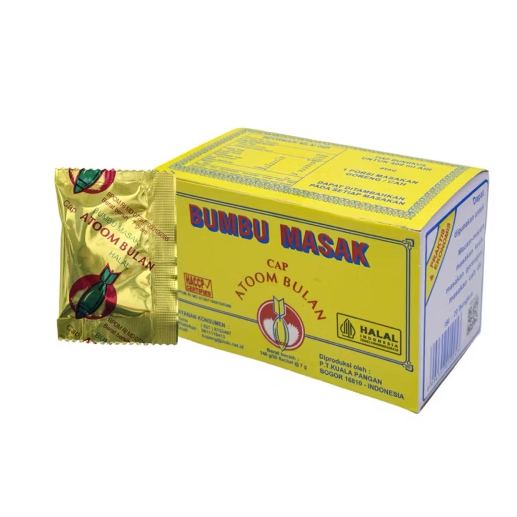 

ATOM BULAN BUMBU MASAK PENYEDAP RASA ISI 20 SACHET PER BOX @7g